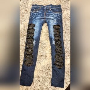 Blue jeggings new without tag